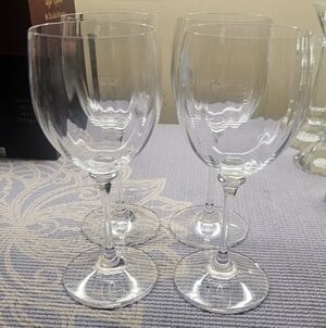 Four Baccarat Montaigne Optic 5.75" Crystal Wine Glass Signed More Available ML